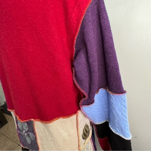Vintage Woolrich Patchwork Duster Sweater Jacket  Asymmetrical Hem Large - Picture 9 of 16